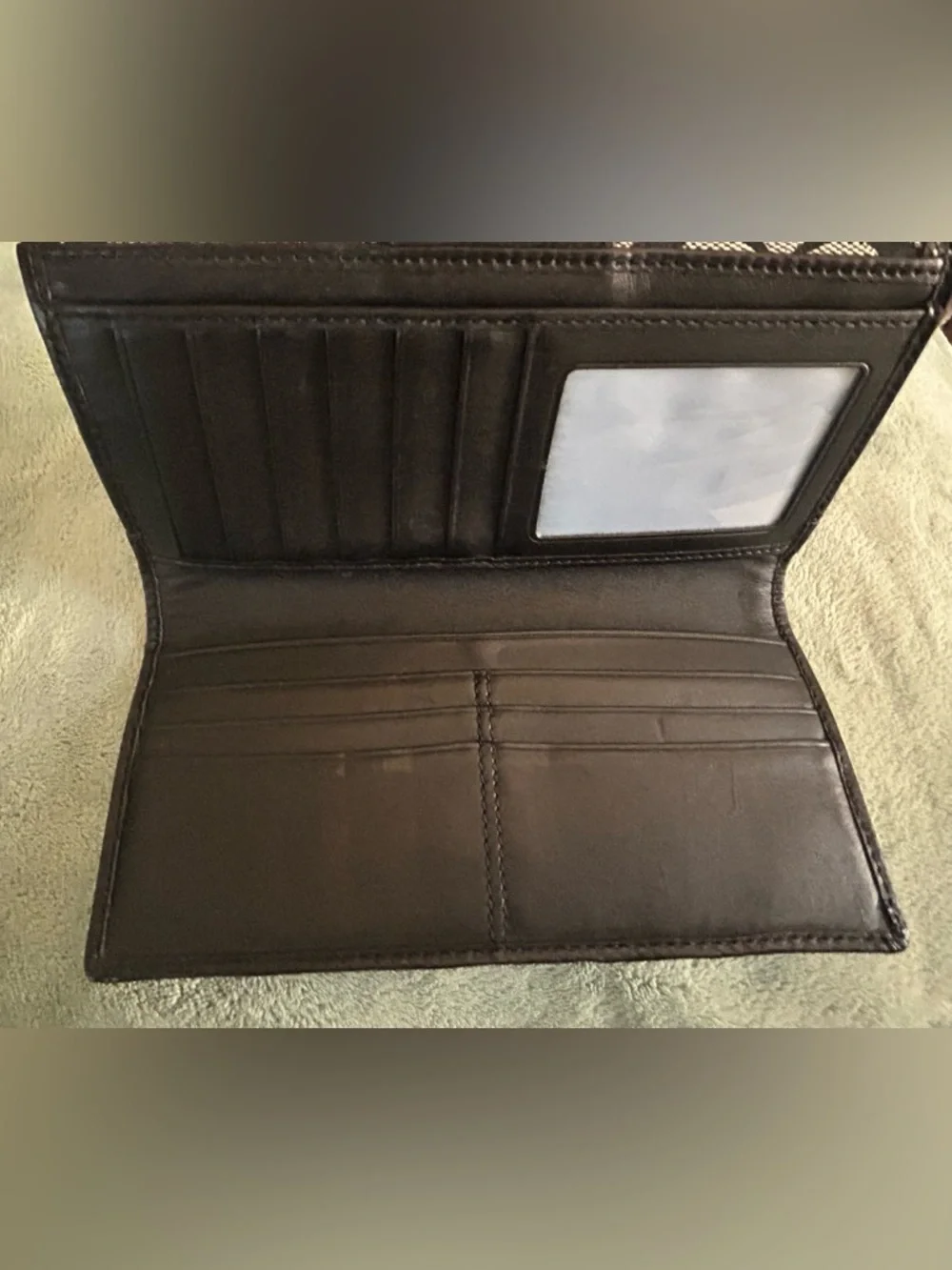 Coach Black Signature Canvas Turn Lock Wallet - Picture 6 of 11